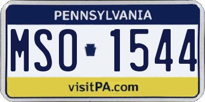 PA license plate MSO1544