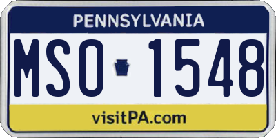 PA license plate MSO1548