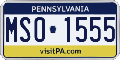 PA license plate MSO1555