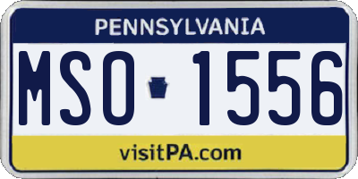 PA license plate MSO1556