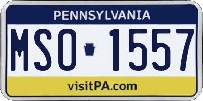 PA license plate MSO1557
