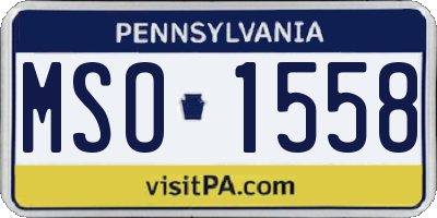 PA license plate MSO1558