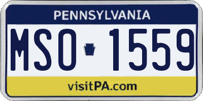 PA license plate MSO1559