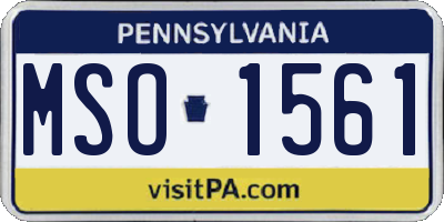 PA license plate MSO1561