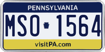PA license plate MSO1564