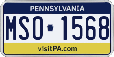 PA license plate MSO1568