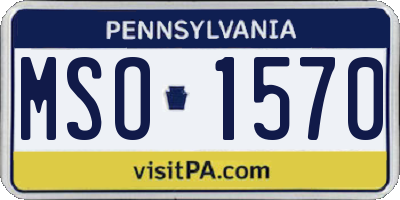 PA license plate MSO1570