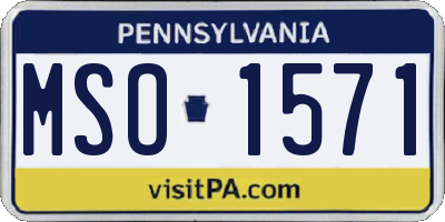 PA license plate MSO1571