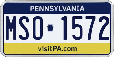 PA license plate MSO1572