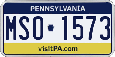 PA license plate MSO1573