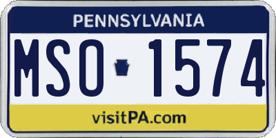 PA license plate MSO1574