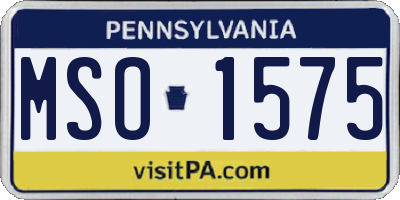 PA license plate MSO1575