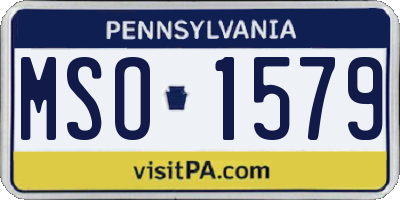 PA license plate MSO1579