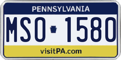 PA license plate MSO1580