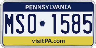 PA license plate MSO1585