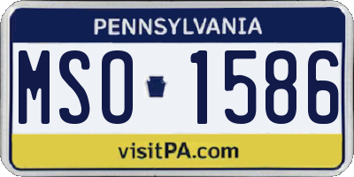 PA license plate MSO1586