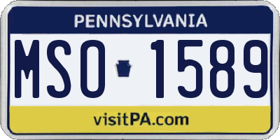 PA license plate MSO1589