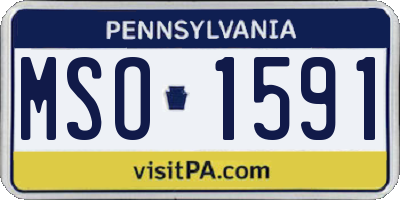 PA license plate MSO1591