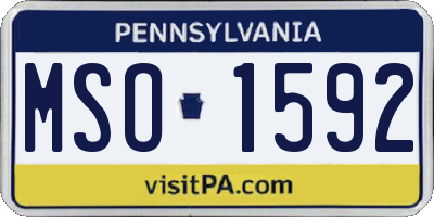 PA license plate MSO1592