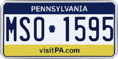 PA license plate MSO1595