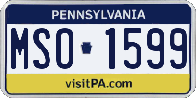 PA license plate MSO1599