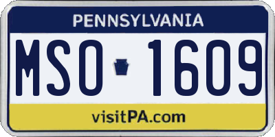 PA license plate MSO1609