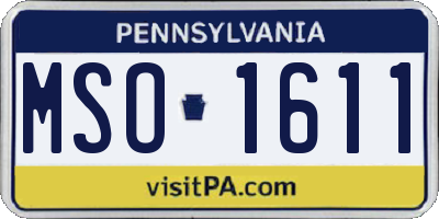 PA license plate MSO1611