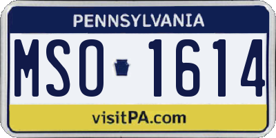 PA license plate MSO1614