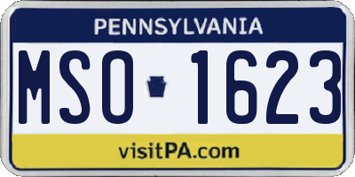 PA license plate MSO1623