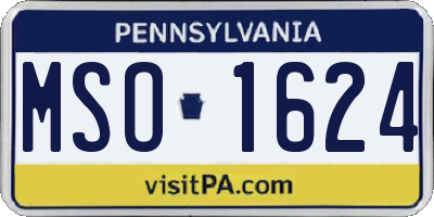 PA license plate MSO1624