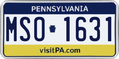 PA license plate MSO1631