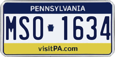 PA license plate MSO1634