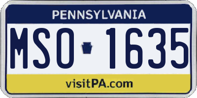 PA license plate MSO1635