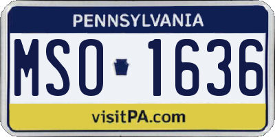 PA license plate MSO1636