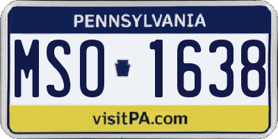 PA license plate MSO1638