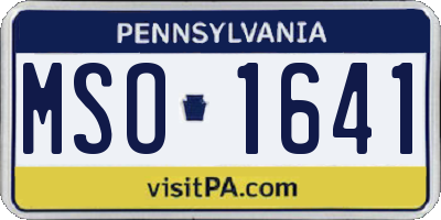 PA license plate MSO1641