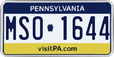PA license plate MSO1644