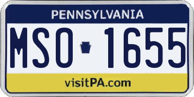 PA license plate MSO1655
