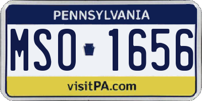 PA license plate MSO1656