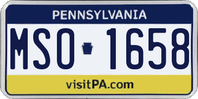 PA license plate MSO1658