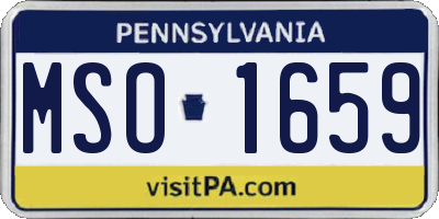 PA license plate MSO1659