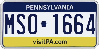 PA license plate MSO1664