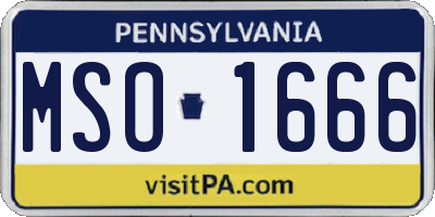 PA license plate MSO1666