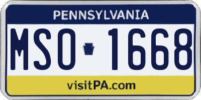 PA license plate MSO1668