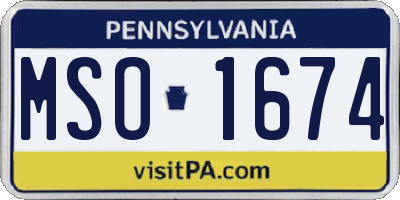 PA license plate MSO1674