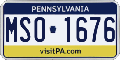PA license plate MSO1676