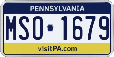 PA license plate MSO1679