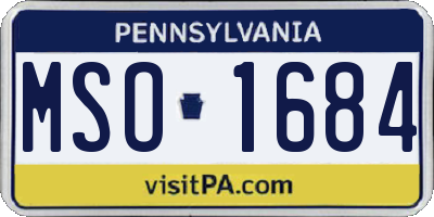 PA license plate MSO1684