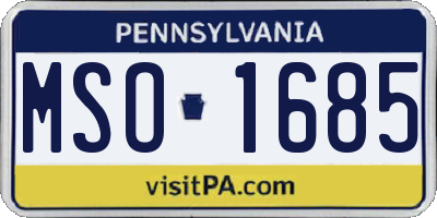 PA license plate MSO1685
