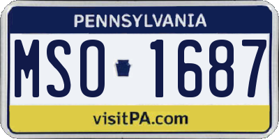 PA license plate MSO1687